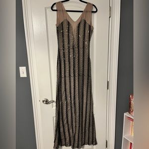 Hot Miami Styles Sparkling Gown Size Large, Sheer and Black